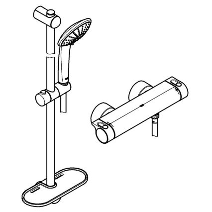 GROHE 34195001 - GROHTHERM 2000 thermostatic mixer with EUPHORIA 110 shower set, chrome