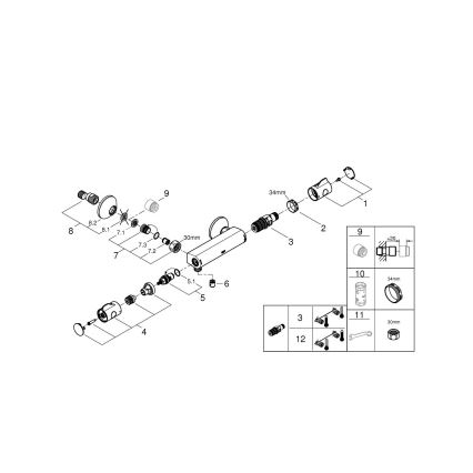 GROHE 34558000 - GROHTHERM 800 Thermostatic Shower Mixer DN 15 Polished Chrome