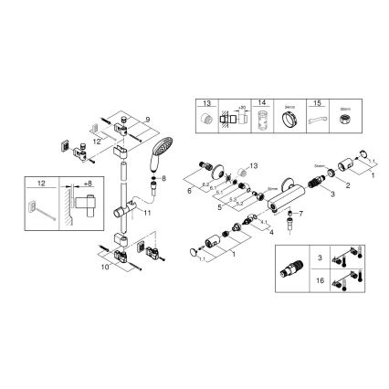 GROHE 345972431 - PRECISION START 12” 60 Thermostatic Shower Set