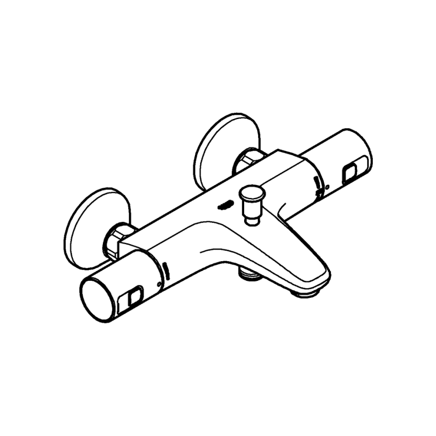 GROHE 345982430 - PRECISION START 168 mm Thermostatic Bath Mixer, Black