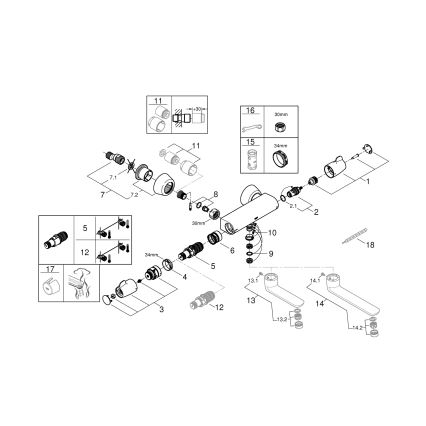 GROHE 34666000 - Thermostatic Medical Faucet DN 15, Polished Chrome