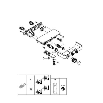 GROHE 34718000 - GROHTHERM SMARTCONTROL 12” Thermostatic bath mixer, chrome
