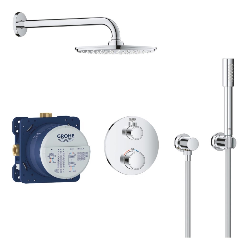 GROHE 34732000 - GROHTHERM RAINSHOWER COSMOPOLITAN 210 Shower Set, 286 mm, Chrome