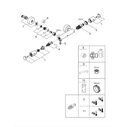GROHE 34773000 - PRECISION GET DN 15 Thermostatic Shower Mixer, Polished Chrome