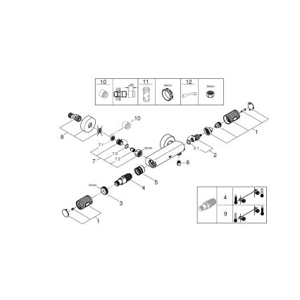GROHE 34790000 - PRECISION FEEL Thermostatic Shower Mixer DN 15, Chrome