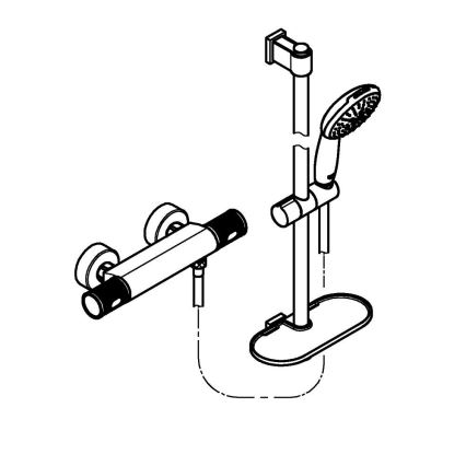 GROHE 34791001 - PRECISION FEEL 600 mm Thermostatic Shower Set, Chrome