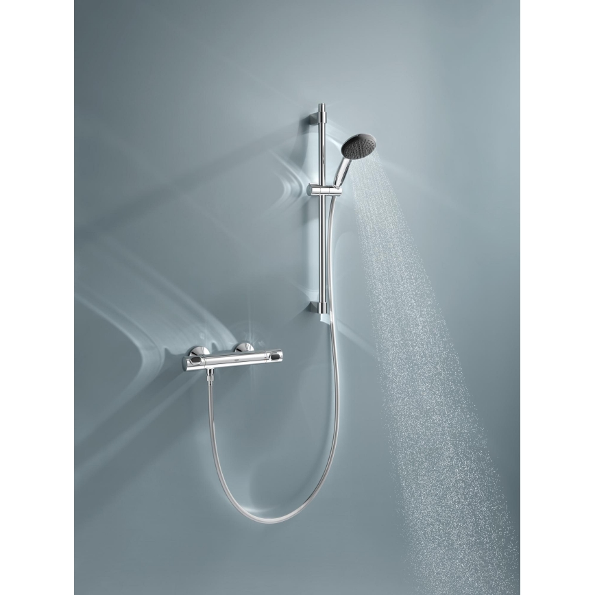 GROHE 34800001 - PRECISION FLOW 600 mm Thermostatic Shower Set, Polished Chrome