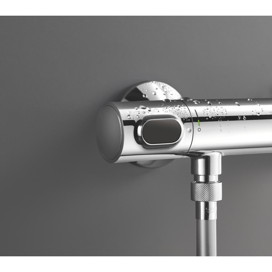 GROHE 34800001 - PRECISION FLOW 600 mm Thermostatic Shower Set, Polished Chrome