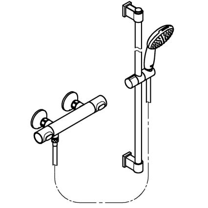 GROHE 34805001 - PRECISION FLOW DN 15 Thermostatic Shower Set in Polished Chrome