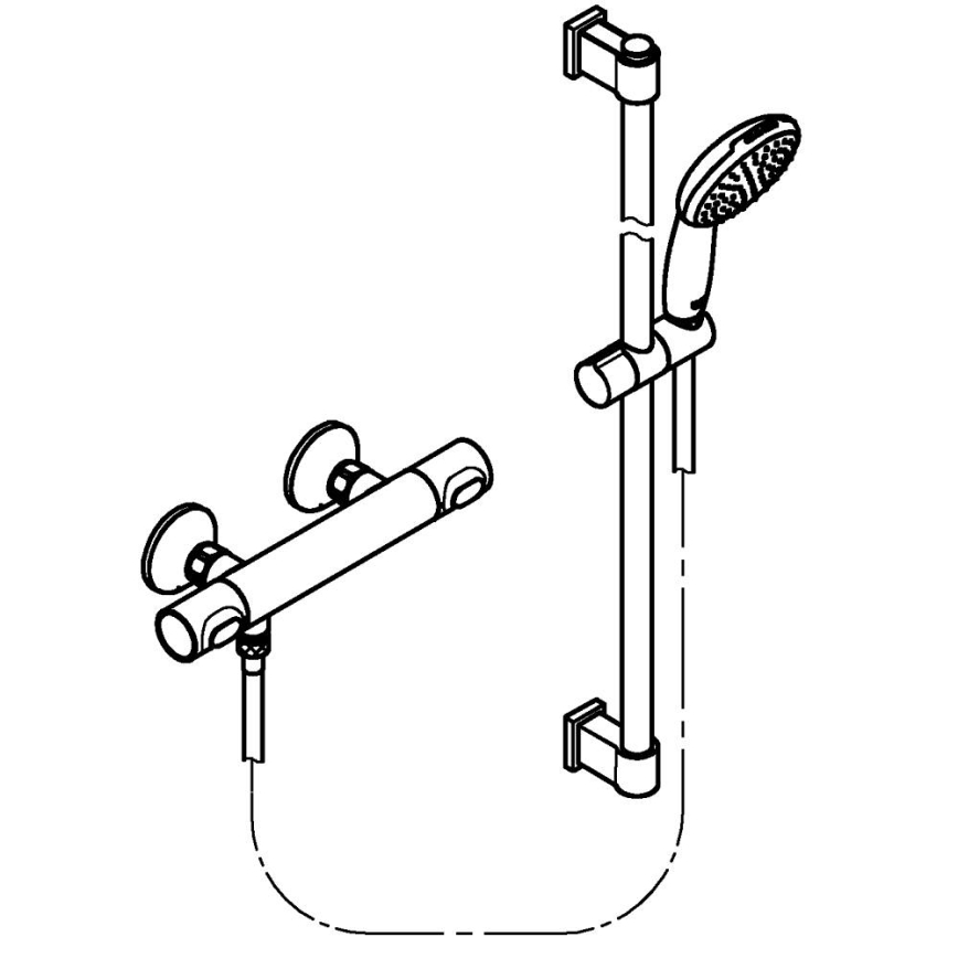 GROHE 34805001 - PRECISION FLOW DN 15 Thermostatic Shower Set in Polished Chrome