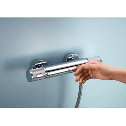 GROHE 34853001 - PRECISION FEEL Thermostatic Shower Mixer + 90 cm Shower Set, Chrome