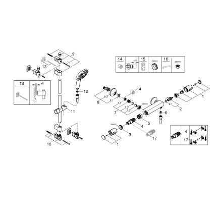GROHE 34855003 - PRECISION TREND 150 mm Thermostatic Shower Mixer, Chrome