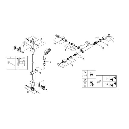 GROHE 34857000 - Shower set with thermostatic mixer PRECISION GET 12” polished chrome