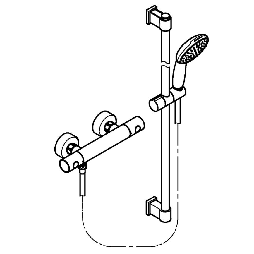 GROHE 34857000 - Shower set with thermostatic mixer PRECISION GET 12” polished chrome