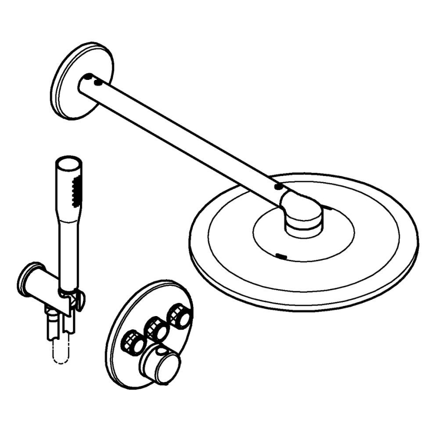 GROHE 34874000 - PRECISION SMARTCONTROL 310 mm Shower System, Polished Chrome