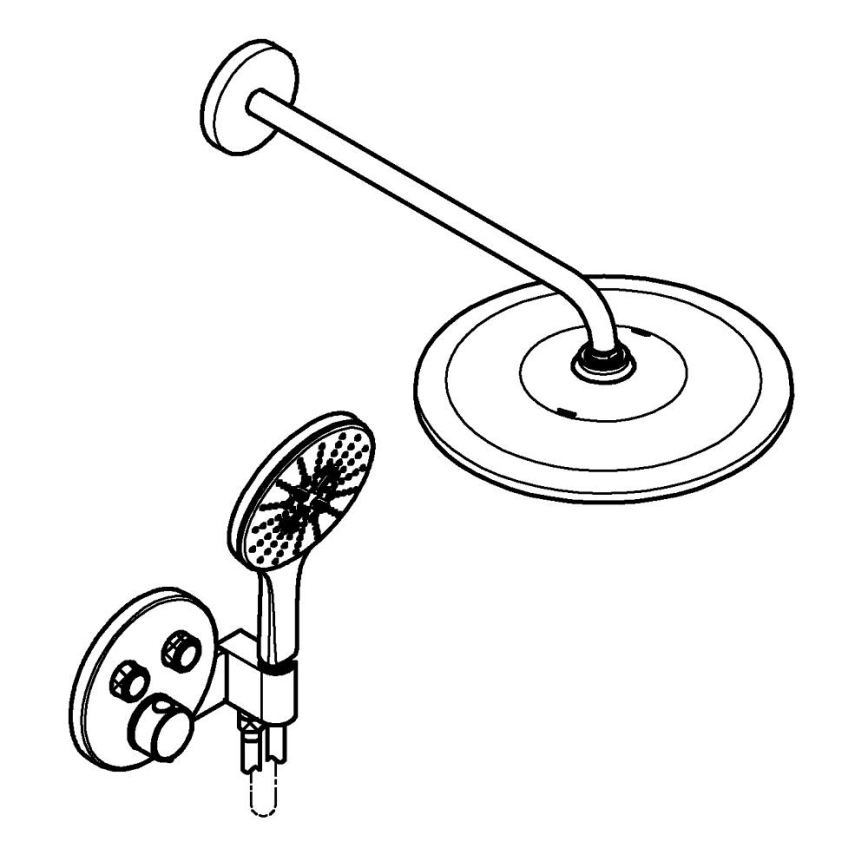 GROHE 34877000 - VITALIO RAIN MONO 310 Shower System, Polished Chrome