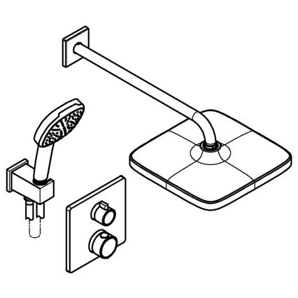 GROHE 34882000 - PRECISION VITALIO COMFORT 250 Shower System, Polished Chrome