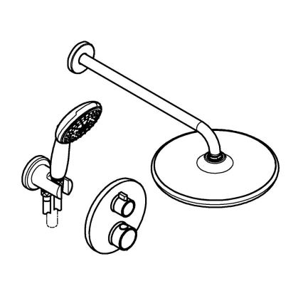 GROHE 34883000 - PRECISION VITALIO START 250 Shower System, Polished Chrome