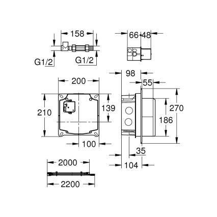 GROHE 36264001 - ESSENSE E Concealed Built-in Set, Polished Chrome