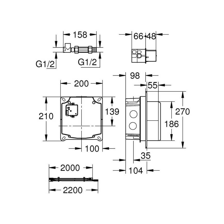 GROHE 36264001 - ESSENSE E Concealed Built-in Set, Polished Chrome