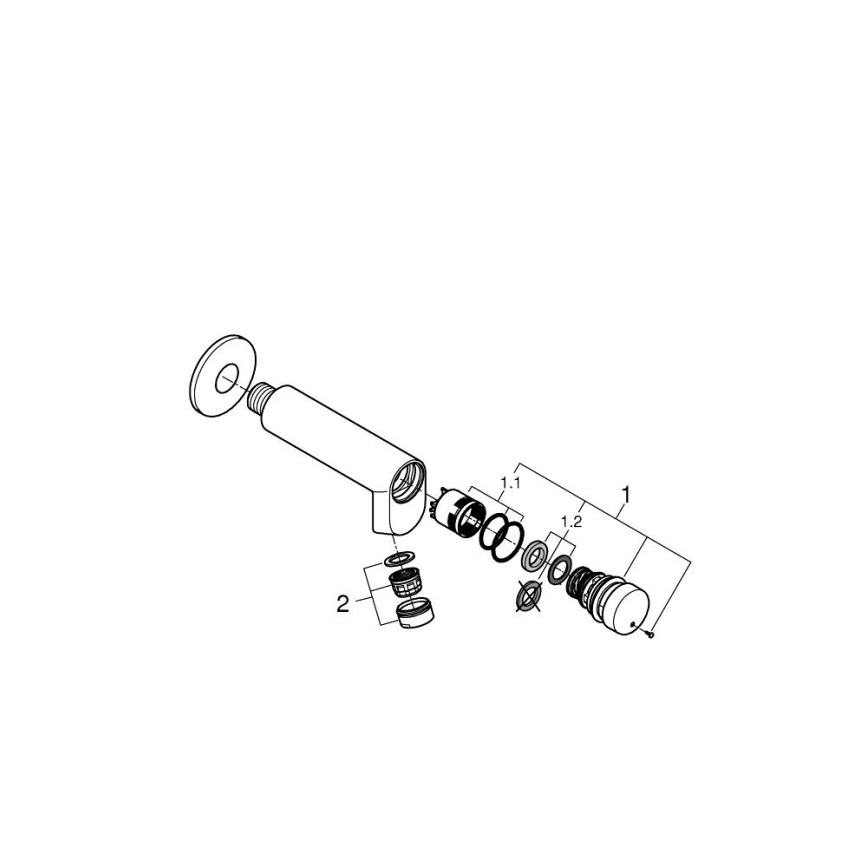 GROHE 36266000 - Self-Closing Wall Valve EUROECO COSMOPOLITAN T DN 15, Chrome