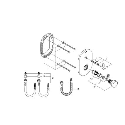 GROHE 36321000 - EUROSMART COSMOPOLITAN T Self-Closing Shower Mixer, Chrome