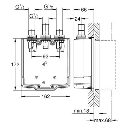 Grohe 36322001 - Built-in body for EUROSMART COSMOPOLITAN T mixer