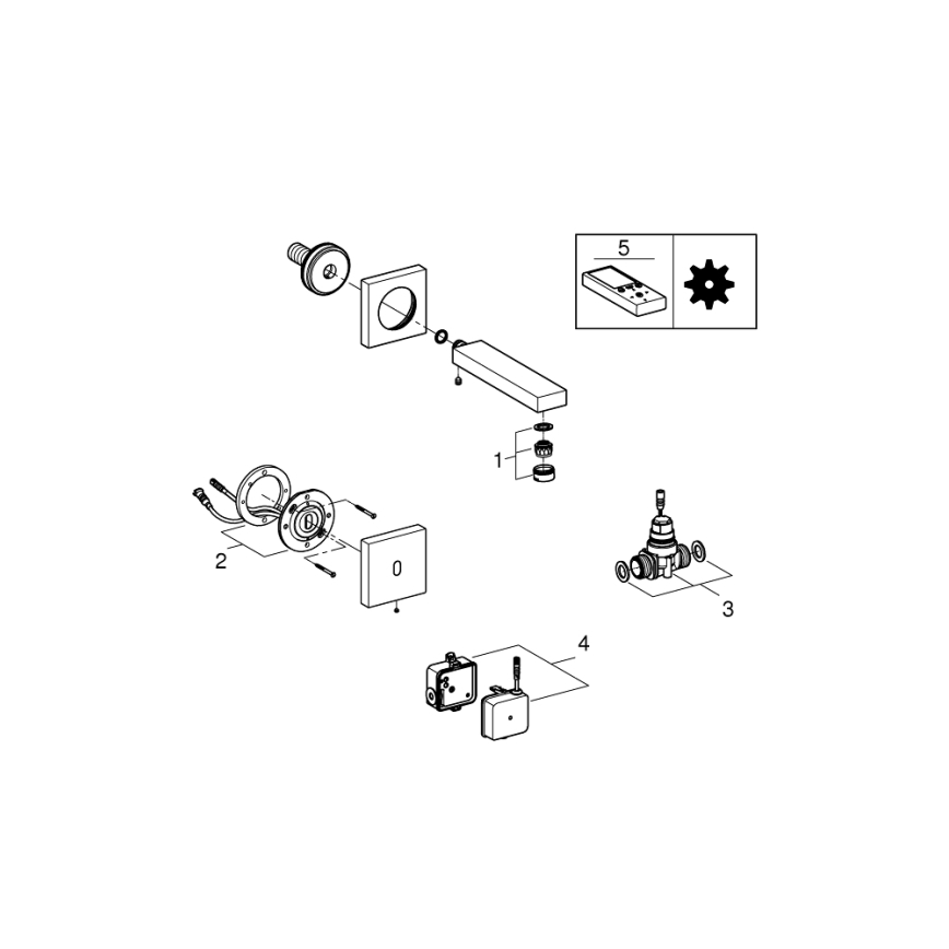 GROHE 36442000 - EUROCUBE E Infrared Electronic Faucet, Polished Chrome