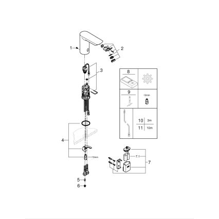 GROHE 36452000 - Infrared Electronic Washbasin Mixer BAU COSMOPOLITAN E Chrome