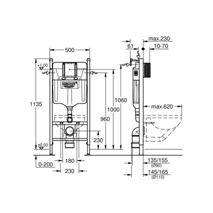 GROHE 36497000 - SOLIDO WC module 1.13 m white