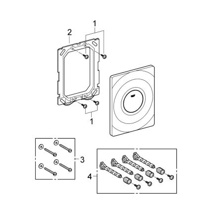 GROHE 37063000 - SURF actuation plate 156 × 197 mm polished chrome