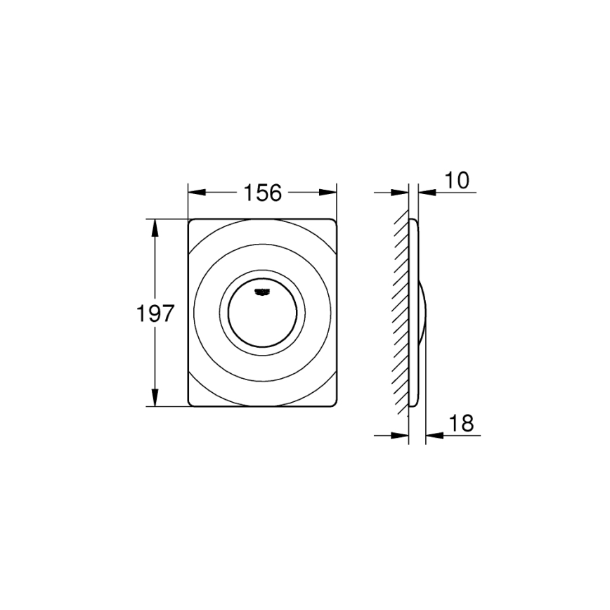 GROHE 37063SH0 - SURF Flush Plate 156 × 197 mm White