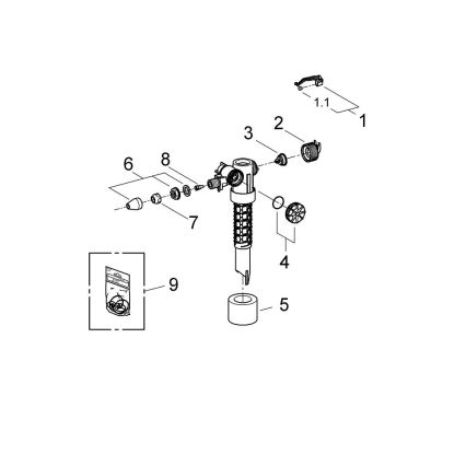 GROHE 37095000 - 38” Fill Valve, Polished Chrome