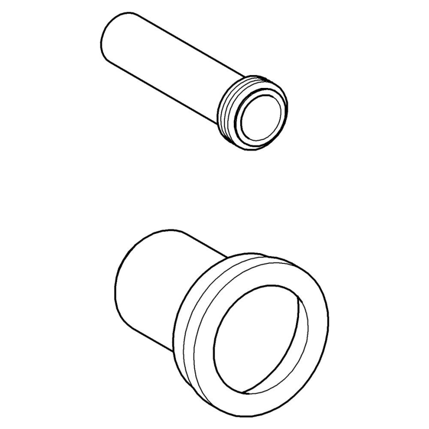 GROHE 37311K00 - Black 150 mm supply and waste set for toilet