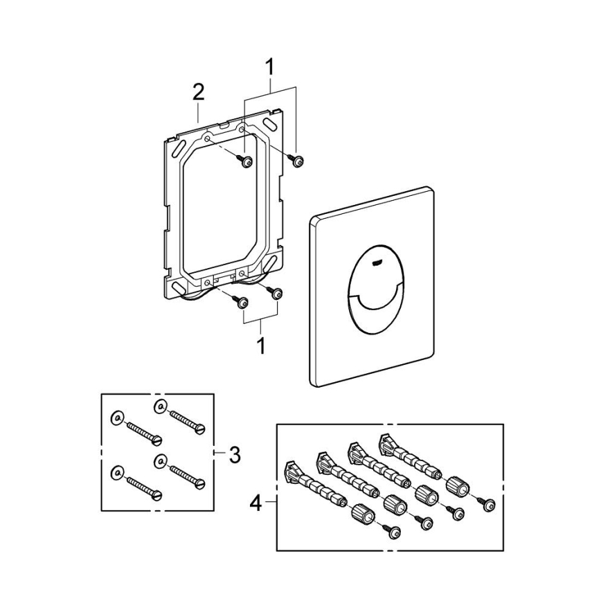 GROHE 38505SH0 - SKATE AIR Flush Plate 156 × 197 mm White