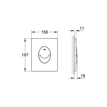 GROHE 38505SH0 - SKATE AIR Flush Plate 156 × 197 mm White