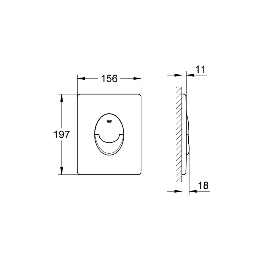 GROHE 38505SH0 - SKATE AIR Flush Plate 156 × 197 mm White