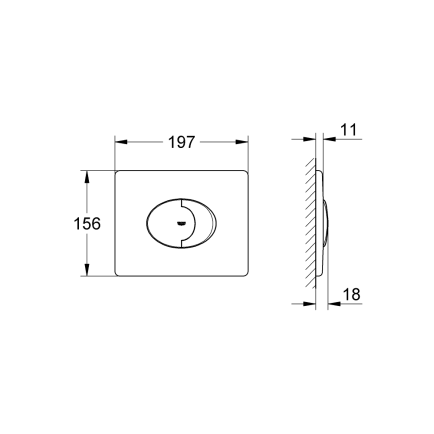 GROHE 38506000 - SKATE AIR Flush Plate 156 × 197 mm Polished Chrome