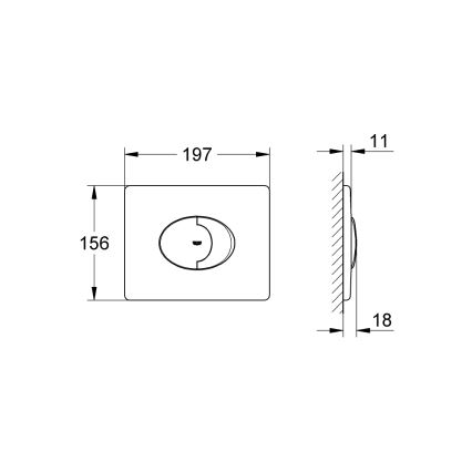 GROHE 38506SH0 - SKATE AIR Flush Plate 156 × 197 mm White