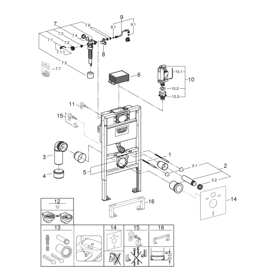 GROHE 38526000 - RAPID SL WC Module 0.82 m White