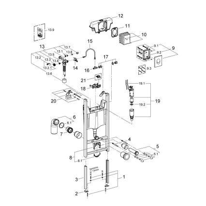 GROHE 3855800M - RAPID SL Wall Connector 130-230 mm, Polished Chrome