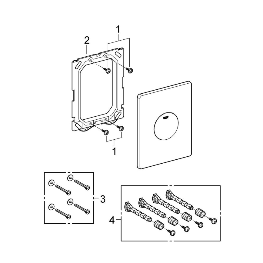GROHE 38573SH0 - SKATE Flush Plate 156 × 197 mm, White