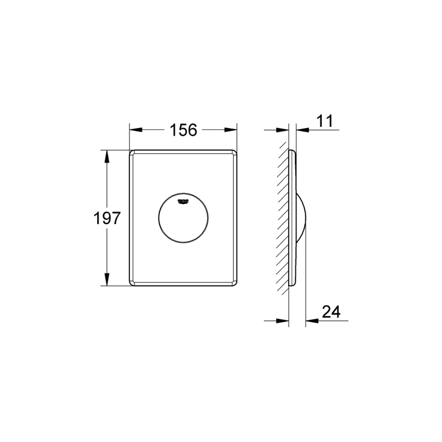 GROHE 38573SH0 - SKATE Flush Plate 156 × 197 mm, White