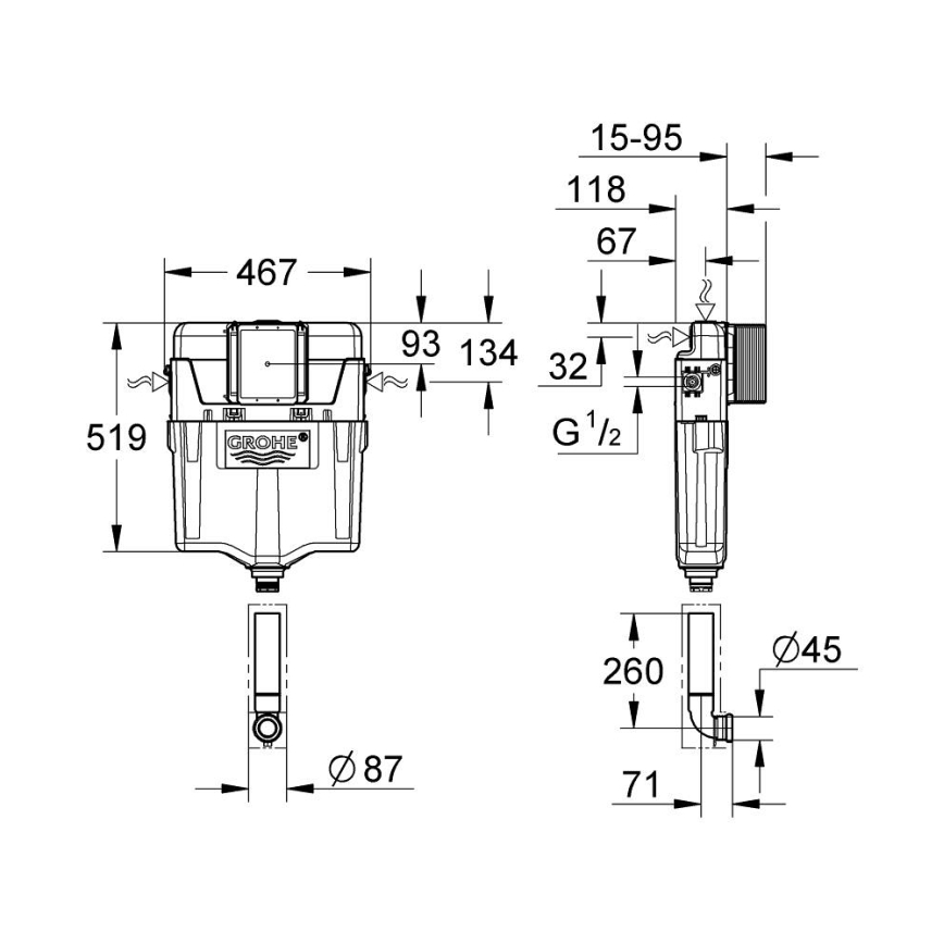 GROHE 38661000 - GD 2 Flush Cistern