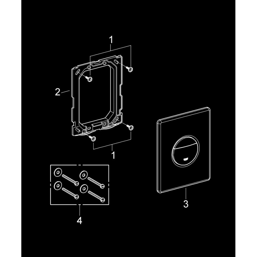 GROHE 38765000 - NOVA COSMOPOLITAN Flush plate 156 × 197 mm, Chrome