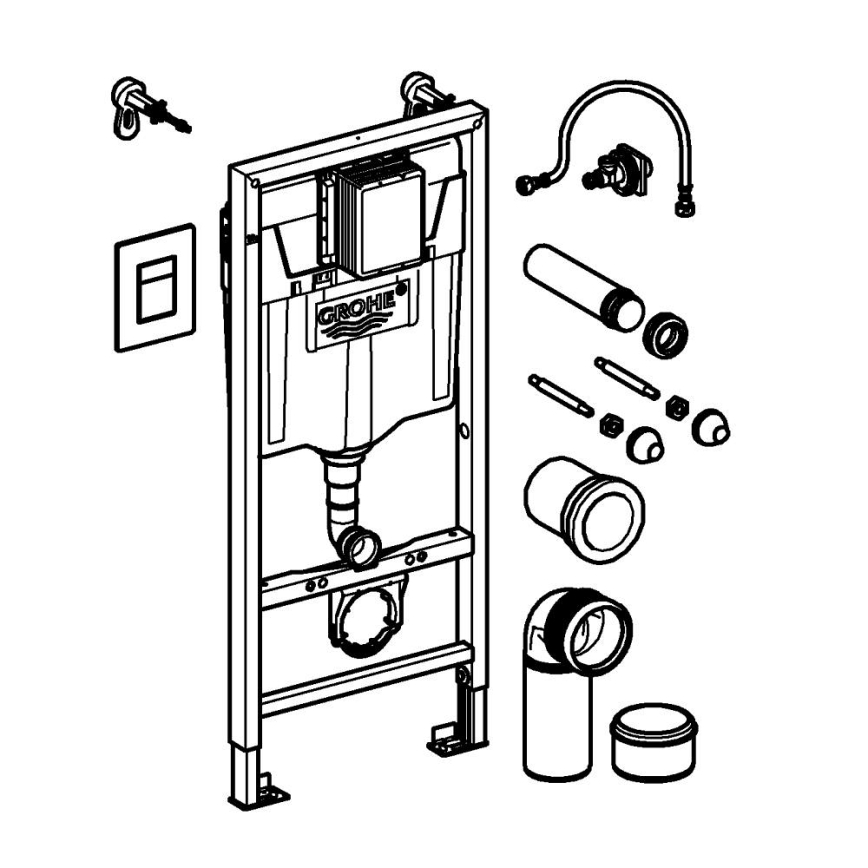 GROHE 388112430 - 3-in-1 WC set SOLIDO 1.13 m matte chrome