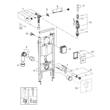 GROHE 38839000 - Rapid SL 3-in-1 Toilet Set 1.13 m