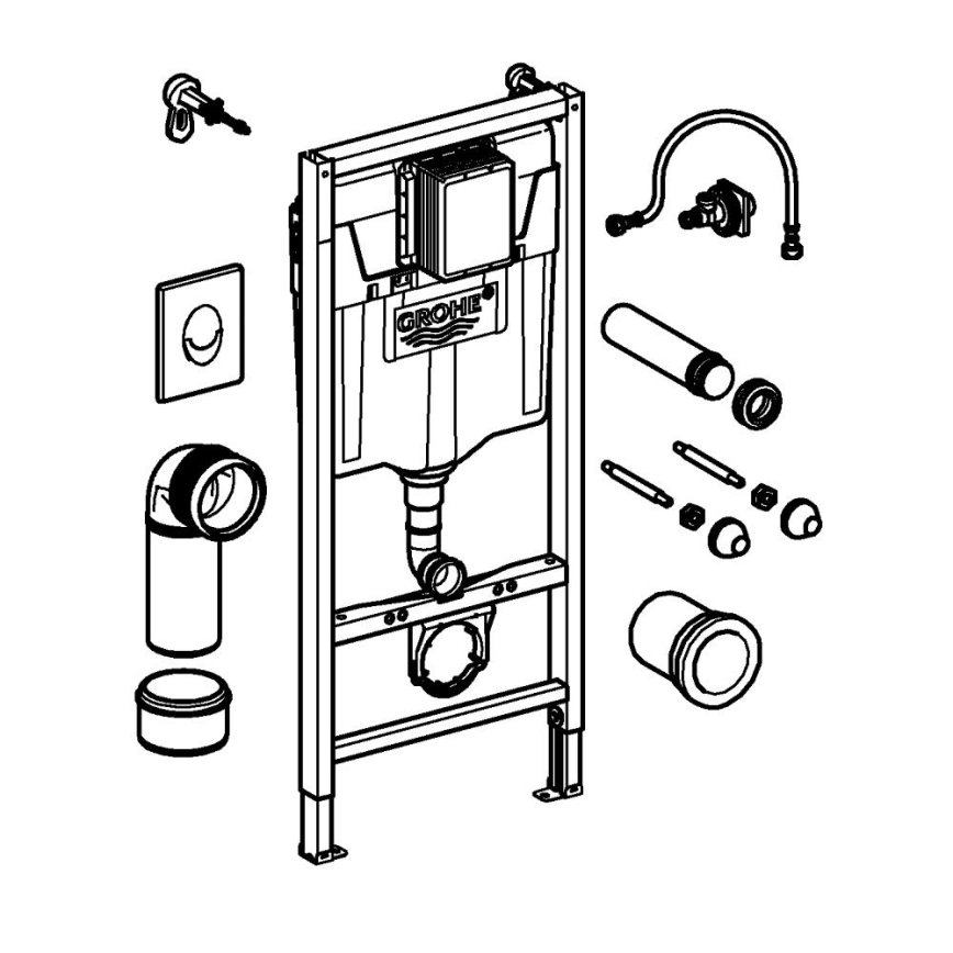 GROHE 38839000 - Rapid SL 3-in-1 Toilet Set 1.13 m