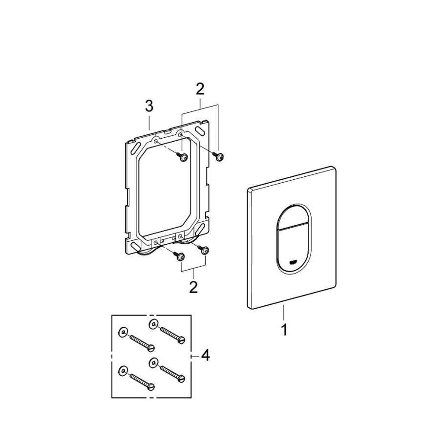 GROHE 38844000 - ARENA COSMOPOLITAN Flush Plate 156 × 197 mm Chrome