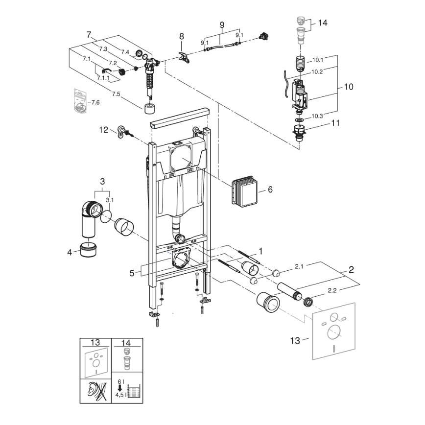 GROHE 38848000 - RAPID SL Toilet Module 1.13 m